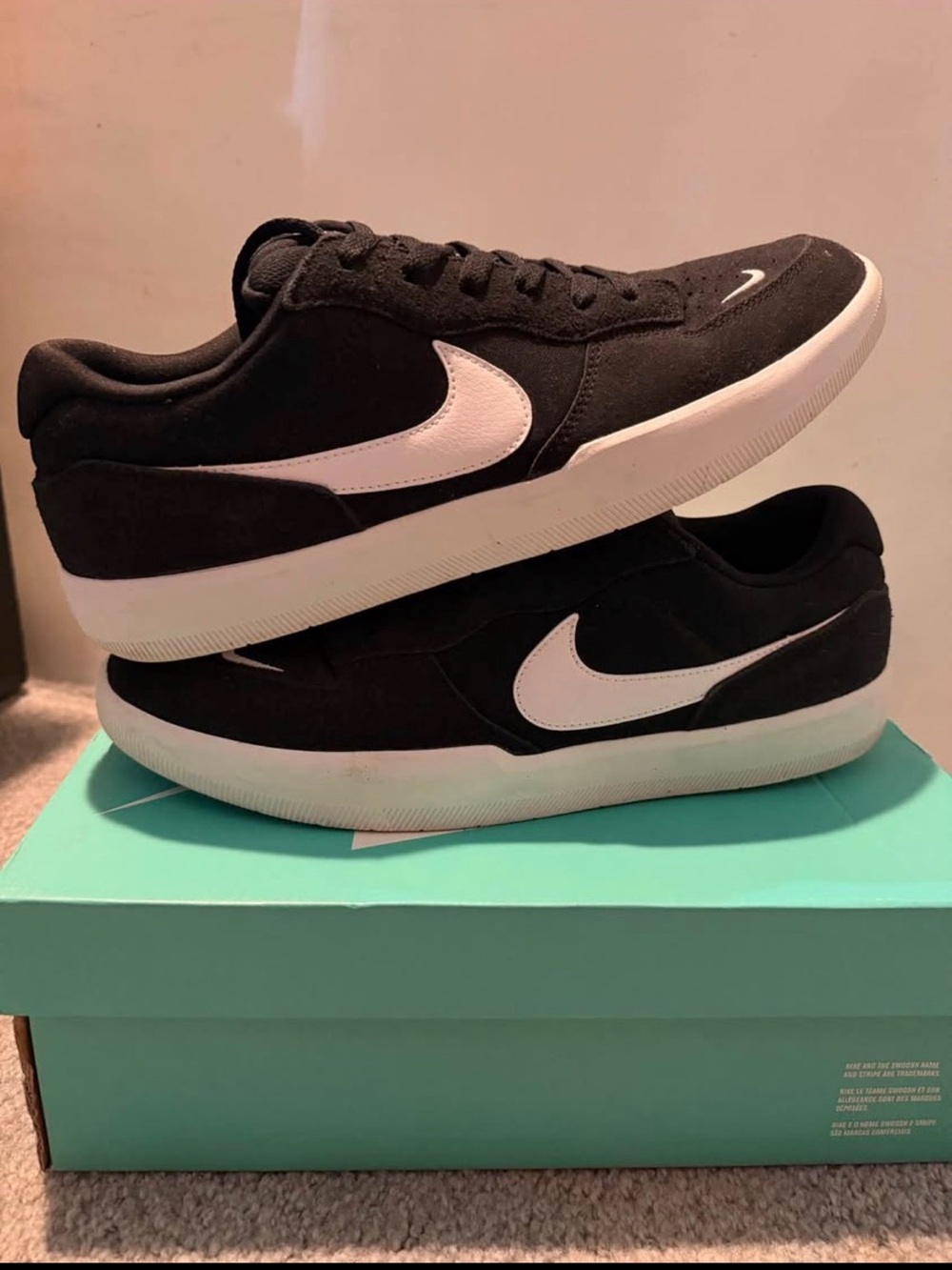Nike SB Force 58 Black White Size 13 Men’s Skate Shoes With Box